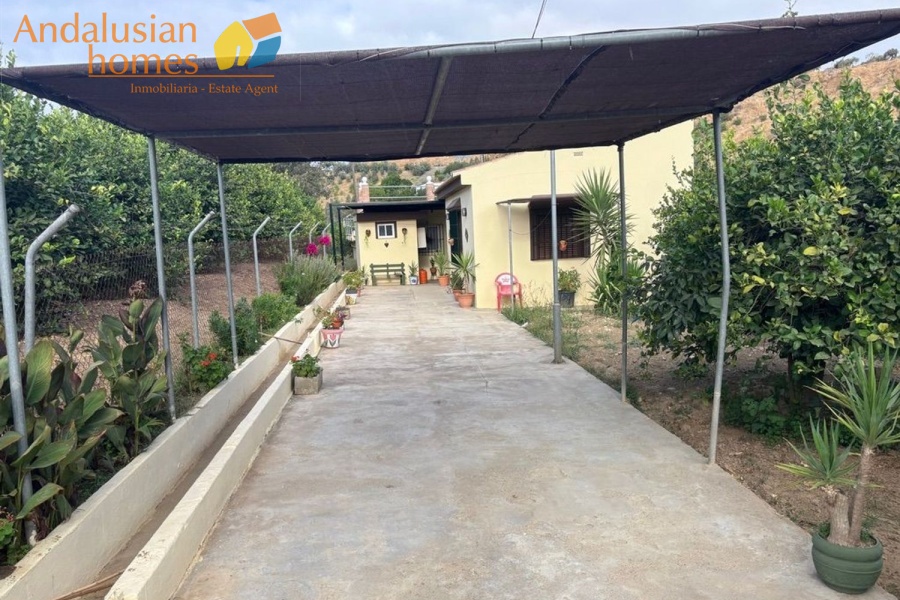 chalet for sale Álora, Las Mellizas property, country house Málaga, rural home for sale, finca Álora, house with pool Álora, property with well water, fruit trees property, peaceful rural retreat, fenced plot Álora, Andalusian countryside home, ready to move in chalet, Málaga real estate