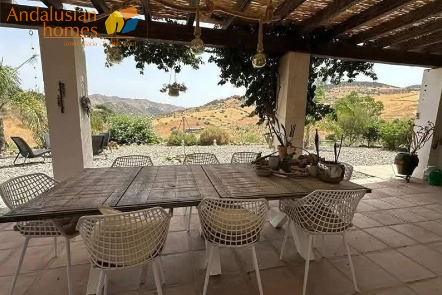 country home for sale, rural property, finca for sale, country house with pool, 3 bedroom country home, property with land, large plot 34000m2, Spain country property (or your region), countryside retreat, home with terrace, bamboo terrace, property with water deposits, peaceful rural living, country house with fireplace, L-shaped living room, master bedroom ensuite, pool and BBQ area, storage and covered parking