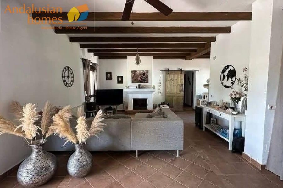 country home for sale, rural property, finca for sale, country house with pool, 3 bedroom country home, property with land, large plot 34000m2, Spain country property (or your region), countryside retreat, home with terrace, bamboo terrace, property with water deposits, peaceful rural living, country house with fireplace, L-shaped living room, master bedroom ensuite, pool and BBQ area, storage and covered parking