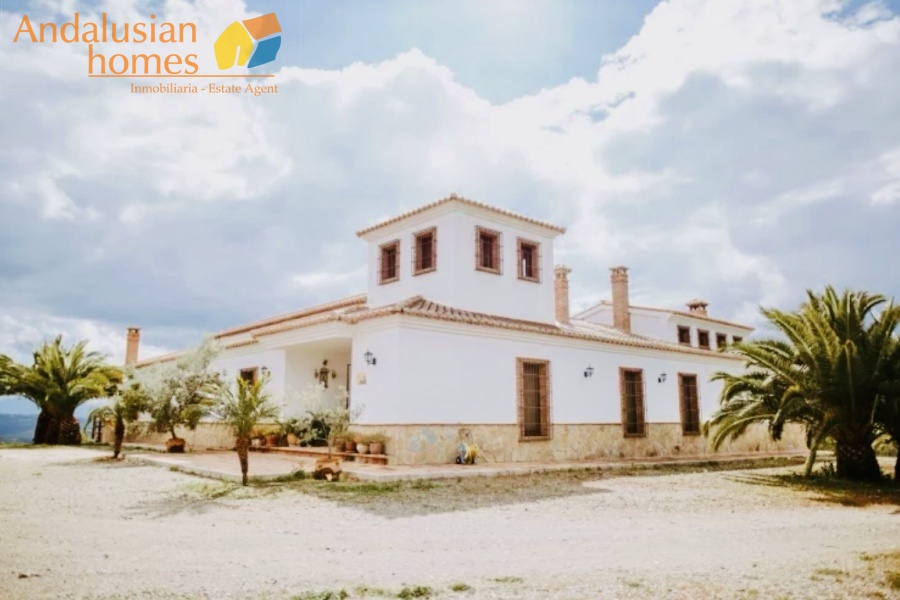 finca en venta Álora, casa rural Málaga, propiedad con olivos, finca con 60.000m2, casa con piscina Málaga, casa con apartamento independiente, casa de invitados, finca con 7 dormitorios, propiedad campo Andalucía, acceso A357 Málaga