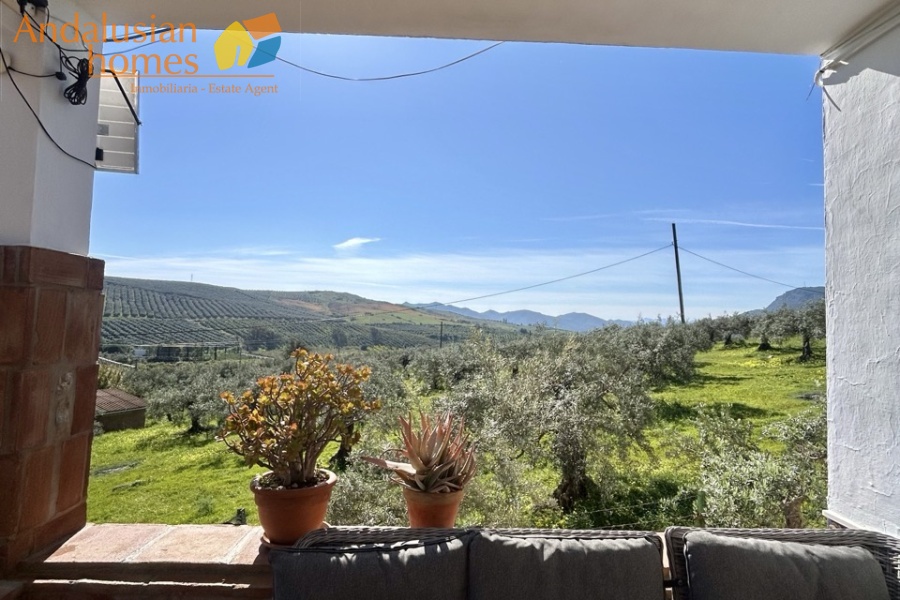 Country home, Álora, Las Mellizas, Málaga countryside, detached villa, olive grove, 4000m2 plot, private pool, panoramic views, terraces, fenced plot, parking, fireplace, ensuite bedroom, outdoor living, rural retreat, train access, investment property, holiday rental, tourism potential, Andalusian property, peaceful location, close to El Chorro, near Málaga coast