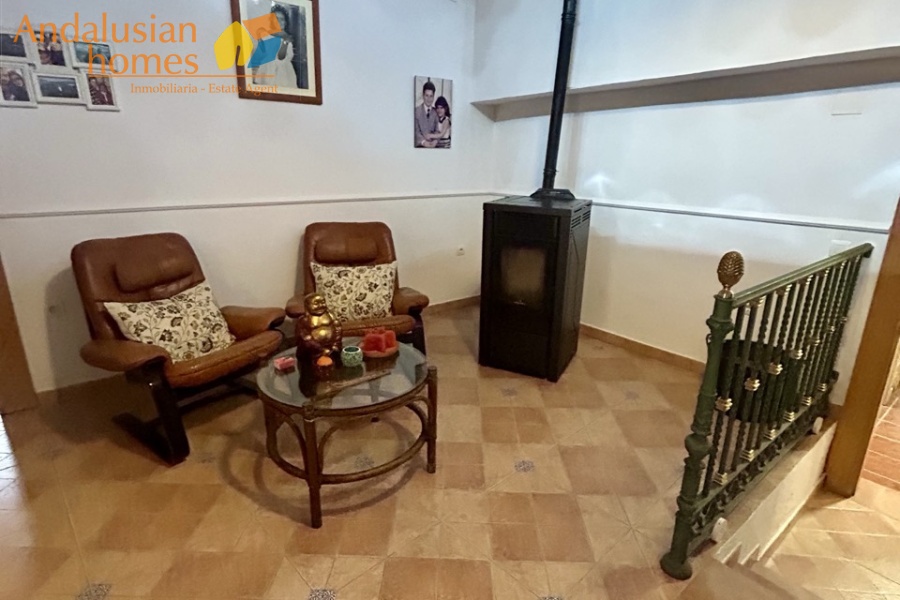 Sitting area with pellet burner